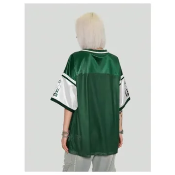 Stylish SHENHE Color Block Oversized Jersey Tee for Women
