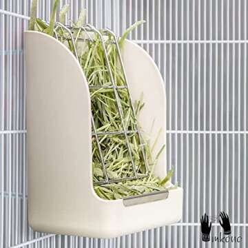 Mkono Hay Feeder for Rabbits Guinea Pigs Bunny Hay Holder Less Wasted and Mess Cage Hay Rack Manger for Chinchilla Rabbits Guinea Pigs