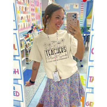 Teacher Seeds Plant Forever Graphic Tee for Women