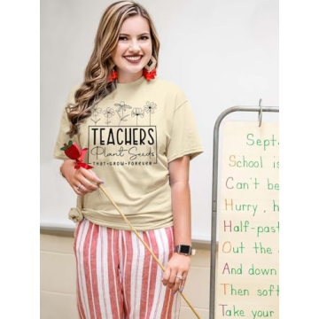 Teacher Seeds Plant Forever Graphic Tee for Women