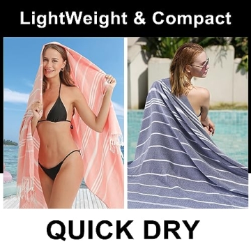 Giant Quick-Dry Turkish Beach Towel - Lightweight & Stylish