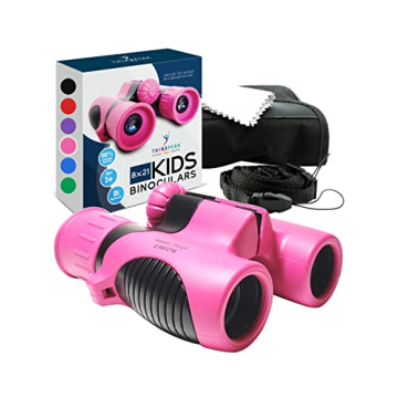 Think Peak Binoculars for Kids - Pink Color - Outdoor Adventure Gear - Educational Nature Exploratio...