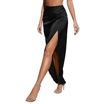 Elegant Satin Midi Skirt for Women - Versatile and Chic
