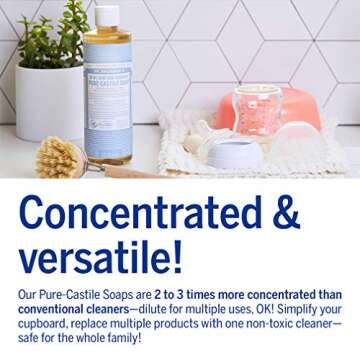 Dr. Bronner's Un-Scented Baby Mild Pure-Castile Liquid Soap, 475ml Bottle