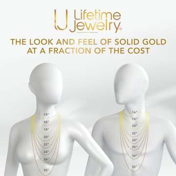 LIFETIME JEWELRY 9mm Flexible Herringbone Chain Necklace 24k Real Gold Plated (16 inches, Gold)