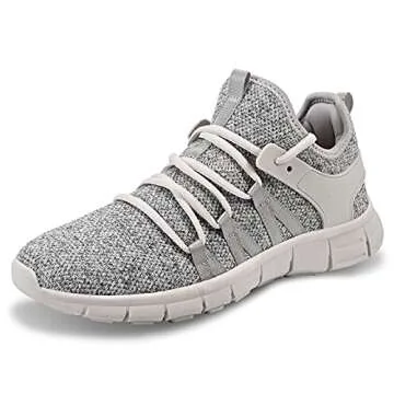 INZCOU Running Shoes Lightweight Tennis Shoes Non Slip Gym Workout Shoes Breathable Mesh Walking Sneakers Starry Brown 7women / 6men