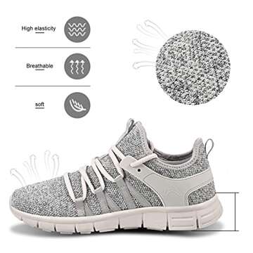 INZCOU Running Shoes Lightweight Tennis Shoes Non Slip Gym Workout Shoes Breathable Mesh Walking Sneakers Starry Brown 7women / 6men