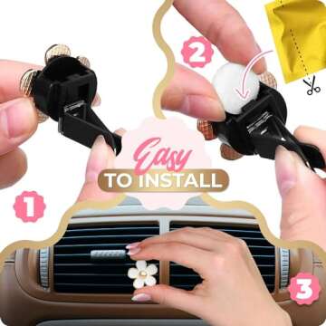 6 Pieces Daisy Car Decoration Flower Air Vent Clip Air Conditioning Outlet Clip Car Air Freshener Clip Car Interior Decor Charm Colorful Car Interior Accessories for Girls Women