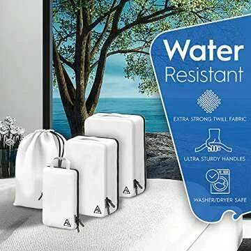 4-Piece Deluxe Compression Packing Cubes Travel - Maximize Space In Luggage With Double Capacity Design, Luxury Compressible Packing Cubes For Travel, Large, Small, & Medium Set