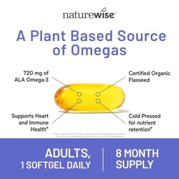 NatureWise Flaxseed Oil 1200 mg, Organic Omega 3 6 9 Softgels