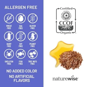 NatureWise Flaxseed Oil 1200 mg, Organic Omega 3 6 9 Softgels