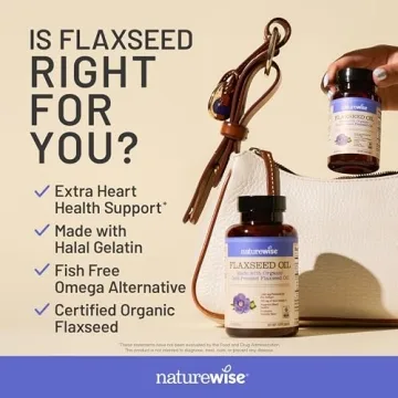 NatureWise Flaxseed Oil 1200 mg, Organic Omega 3 6 9 Softgels