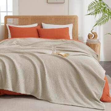 PHF Ultra Soft Waffle Weave Blanket - Cozy & Elegant Throw