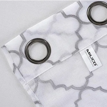 MIUCO White Sheer Embroidered Curtains 84" for Living Room