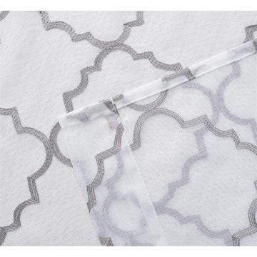 MIUCO White Sheer Embroidered Curtains 84" for Living Room