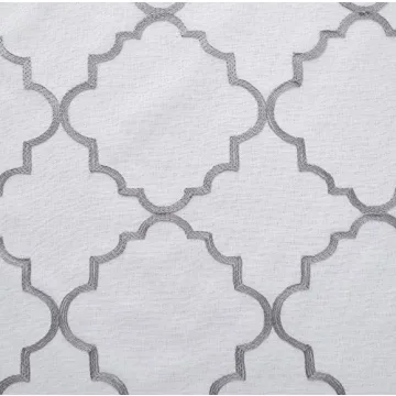 MIUCO White Sheer Embroidered Curtains 84" for Living Room