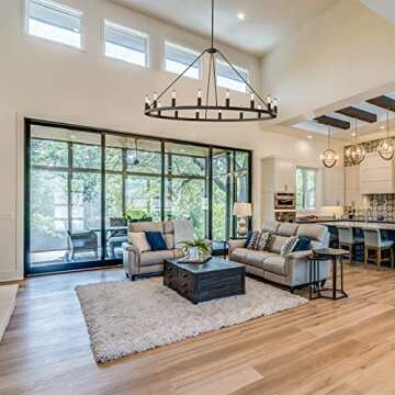 7 PANDAS 50 inch Wagon Wheel Chandelier, 16-Lights Modern Farmhouse Island Light Industrial Country ...