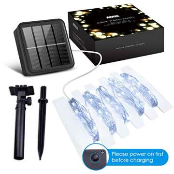 AMIR Solar String Lights, 100 LED Outdoor Lights-33ft
