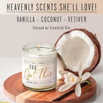You Got This Gift for Women - 'You Got This' Soy Candle, w/Vanilla, Coconut & Citrus I Positive Vibe...