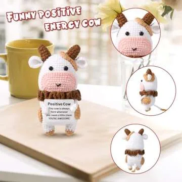 Positive Cow Crochet: Adorable Knitted Stuffed Cow Doll