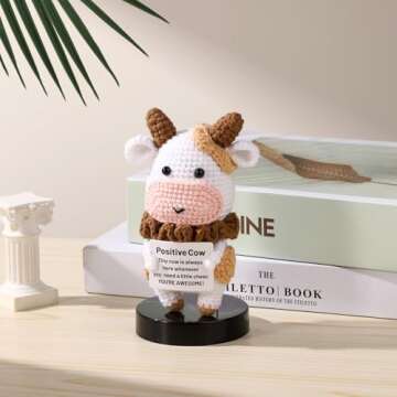 Positive Cow Crochet: Adorable Knitted Stuffed Cow Doll