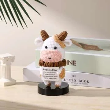 Positive Cow Crochet: Adorable Knitted Stuffed Cow Doll