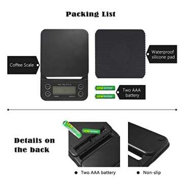 Digital Coffee Scale with Timer for Pour Over and Drip Coffee