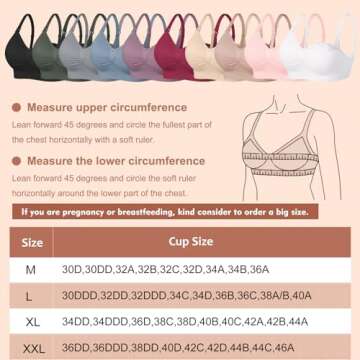 JAMRID 5 Pack Maternity Nursing Bras for Breastfeeding Seamless Padded Maternity Bra for Pregnancy Hands Free Pumping Nursing Bra (Black+Grey+Beige+Dusty Blue+Purplebean, XL)