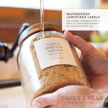 Stylish Waterproof Pantry Labels for Organization