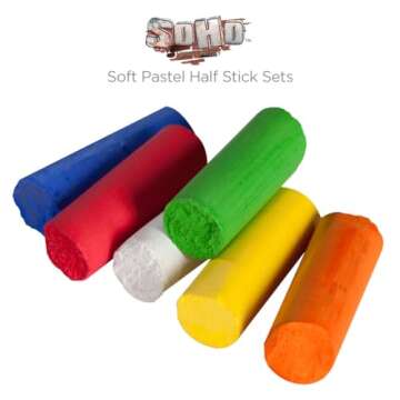 SoHo Urban Artist Soft Pastel Half Stick Sets - Super Soft, Super Pigmented Pastels for Artists, Dra...