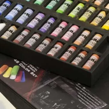 SoHo Urban Artist Soft Pastel Half Stick Sets - Super Soft, Super Pigmented Pastels for Artists, Drawing, Sketching, Layering, Blending, & More! - [Assorted Colors - Set of 90]