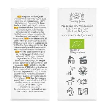 Organic Helichrysum Essential Oil 1/6 Fl Oz | 5ml | Helichrysum italicum | 100% Pure and Natural | Undiluted | Therapeutic Grade | Family Owned Farm | Steam-Distilled | Non-GMO