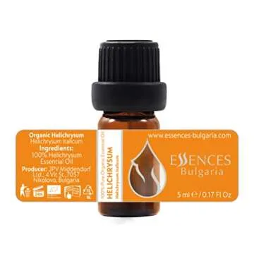 Organic Helichrysum Essential Oil 1/6 Fl Oz | 5ml | Helichrysum italicum | 100% Pure and Natural | Undiluted | Therapeutic Grade | Family Owned Farm | Steam-Distilled | Non-GMO