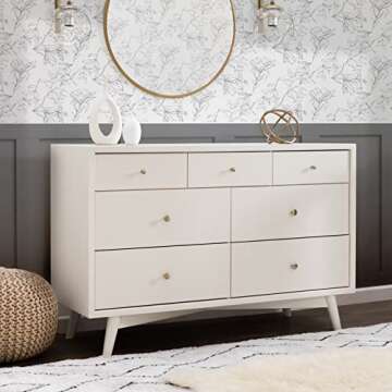 Stylish Babyletto Palma 7-Drawer Dresser for Safeguarded Nursery