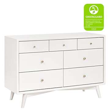 Stylish Babyletto Palma 7-Drawer Dresser for Safeguarded Nursery