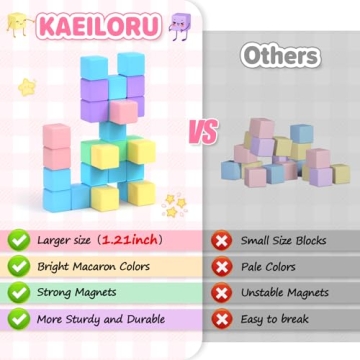 KAEILORU 45pcs Magnetic Blocks Building Cubes for Kids