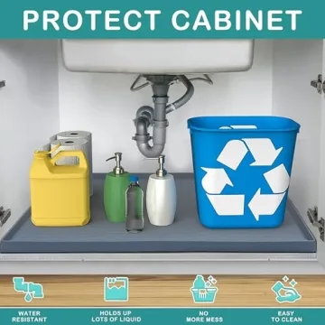 URMONA Waterproof Silicone Under Sink Mat - Durable Protector for Cabinets and Storage