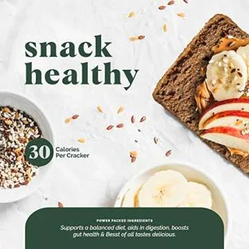 Let's Be Bessties! Organic High-Fiber Crackers Non-GMO Crispbread | The Besst Crackers for Fitting Fiber into Vegan, Paleo & Low-Carb Diets | Original, 60 Crackers