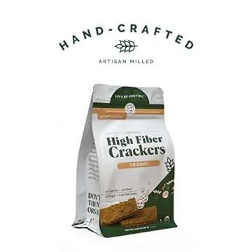 Let's Be Bessties! Organic High-Fiber Crackers Non-GMO Crispbread | The Besst Crackers for Fitting Fiber into Vegan, Paleo & Low-Carb Diets | Original, 60 Crackers