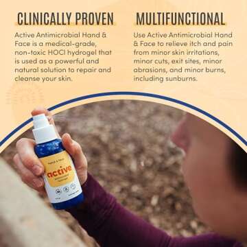 Active Skin Repair Hand & Face Hydrogel Repairing Spray w/Hypochlorus Acid - Natural, Non-Toxic, & No String Medical Grade Cleansing Spray for Cuts, Suburns, Wounds & More, HSA/FSA Eligible, 4 oz