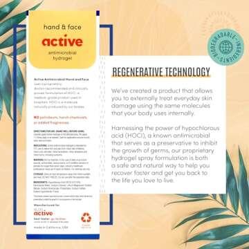 Active Skin Repair Hand & Face Hydrogel Repairing Spray w/Hypochlorus Acid - Natural, Non-Toxic, & No String Medical Grade Cleansing Spray for Cuts, Suburns, Wounds & More, HSA/FSA Eligible, 4 oz