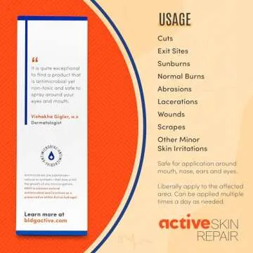 Active Skin Repair Hand & Face Hydrogel Repairing Spray w/Hypochlorus Acid - Natural, Non-Toxic, & No String Medical Grade Cleansing Spray for Cuts, Suburns, Wounds & More, HSA/FSA Eligible, 4 oz