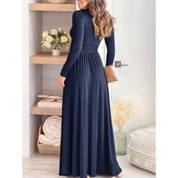 Elegant ANRABESS Deep V Neck Maxi Dress for Weddings