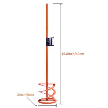 Paint & Mortar Mixer | 16in Long Professional Mixing Paddle for Paint and Cement