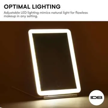 Dorence Rechargeable Travel Lighted Makeup Mirror, White - Compact Foldable LED Mirror for Flawless Application - Modern Design - Portable Vanity Mirror for On-The-Go Skincare and Beauty Needs