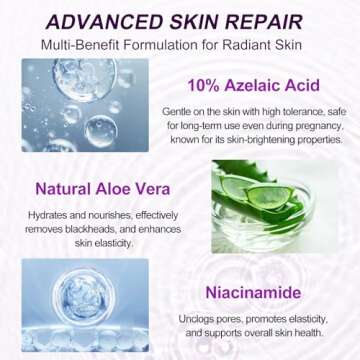 Marianp Hyaluronic Acid Serum for Face- Azelaic Acid 10% Serum for Facial And Skin Care Treatment wi...