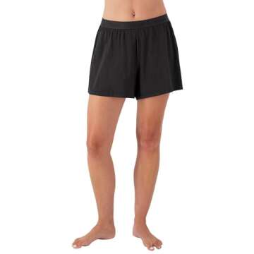 Hanes Women's Originals Supersoft Sleep, Comfywear Lounge Shorts, 3.25", 2-Pack, Black/Asphalt, Large