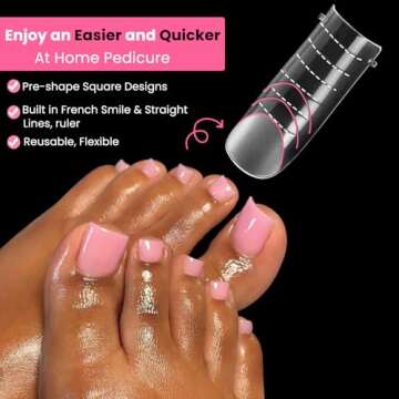 GlimightyX Polygel Nail Forms Kit for Toes Square Polygel Toenails Dual Forms Reusable with 1.35oz Nail Slip Solution Anti-Stick,with Dual-Ended Brush,Nail File and Nail Clips,12 Sizes 120Pcs