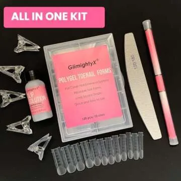 GlimightyX Polygel Toenail Kits for Easy Home Pedicures