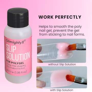 GlimightyX Polygel Nail Forms Kit for Toes Square Polygel Toenails Dual Forms Reusable with 1.35oz Nail Slip Solution Anti-Stick,with Dual-Ended Brush,Nail File and Nail Clips,12 Sizes 120Pcs